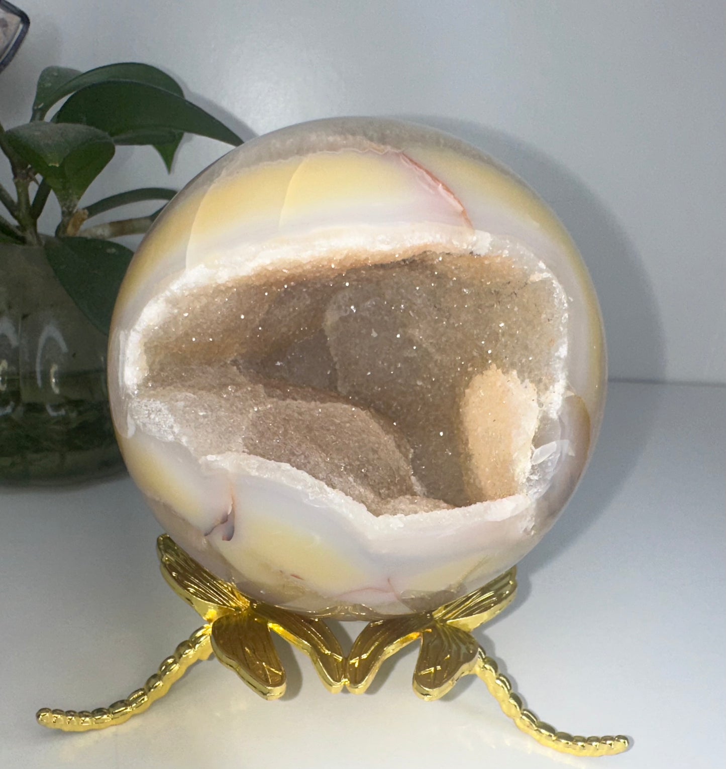 Cherry Agate Druzy Sphere